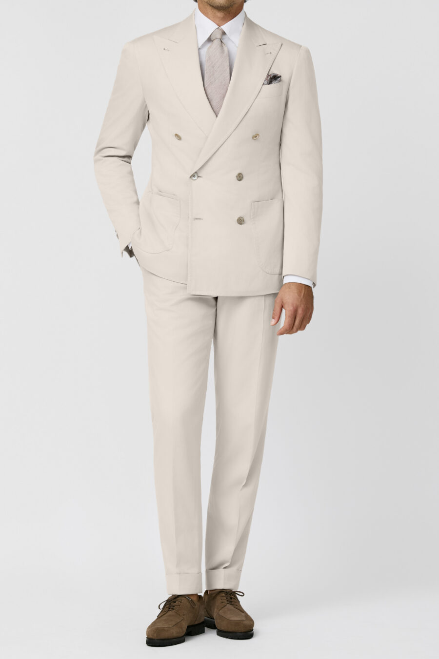 Ecru soft touch silk twill