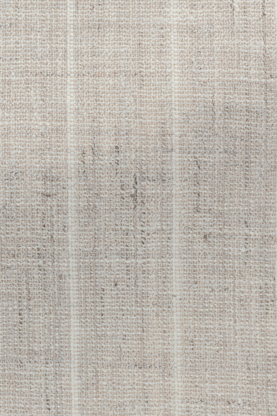 Greige-ivory stretch linen-cotton blend with off-white pencil stripes