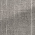 Light taupe wool-silk-linen plain weave with ivory pencil stripes