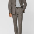 Mocha stretch tropical wool plain weave