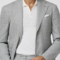Grey mélange wool-silk-linen tropical