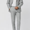 Grey mélange wool-silk-linen tropical