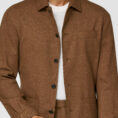Ginger stretch wool-linen blend tropical