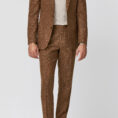 Terracotta mélange wool-silk-linen tropical
