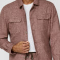 Rust pink mélange wool-silk-linen tropical
