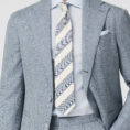 Neapolitan blue mélange wool-silk-linen tropical