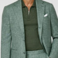 Dark sage wool-silk-linen tropical