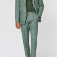 Dark sage wool-silk-linen tropical