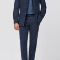 Midnight blue soft touch silk twill