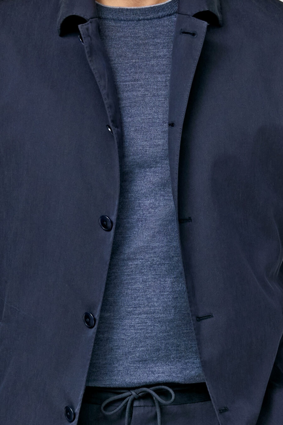 Midnight blue soft touch silk twill