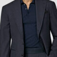 Midnight blue wool-silk-linen tropical