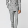 Smoke grey mélange S130 wool twill