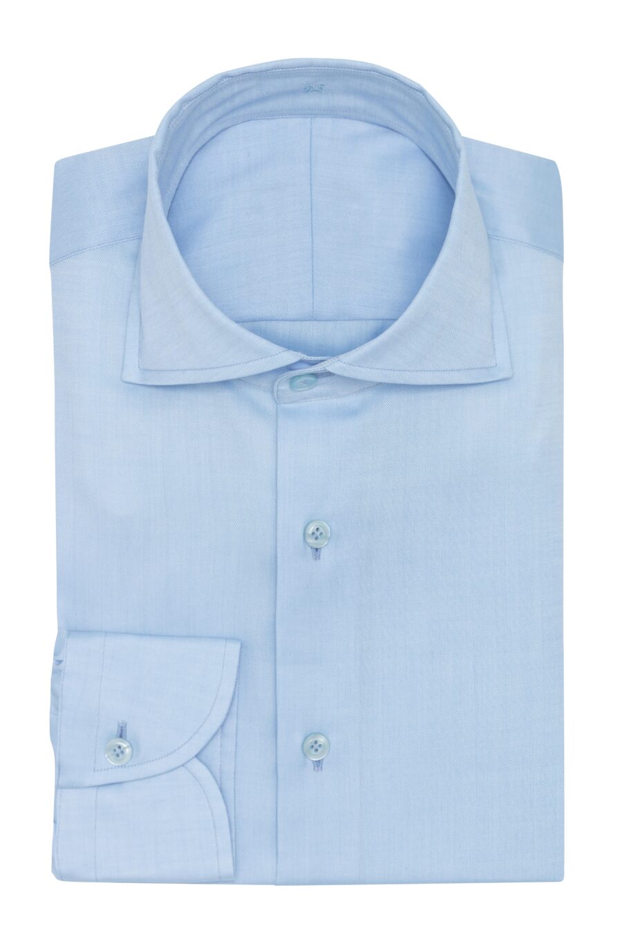 Light blue cotton herringbone