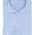 White cotton twill with light blue stripe