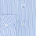 White cotton twill with light blue stripe