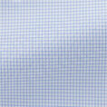 White cotton twill dobby with light blue check