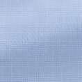 White cotton twill with light blue glen check