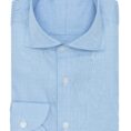 White cotton twill with light blue glen check