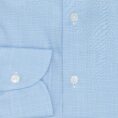 White cotton twill with light blue glen check