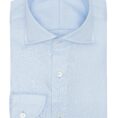 White cotton twill with light blue micro-design