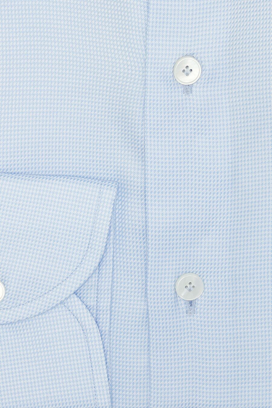 White cotton twill with light blue micro-design