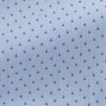 Light blue cotton poplin with navy blue floral dot print