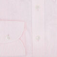 White cotton Oxford with light pink stripe