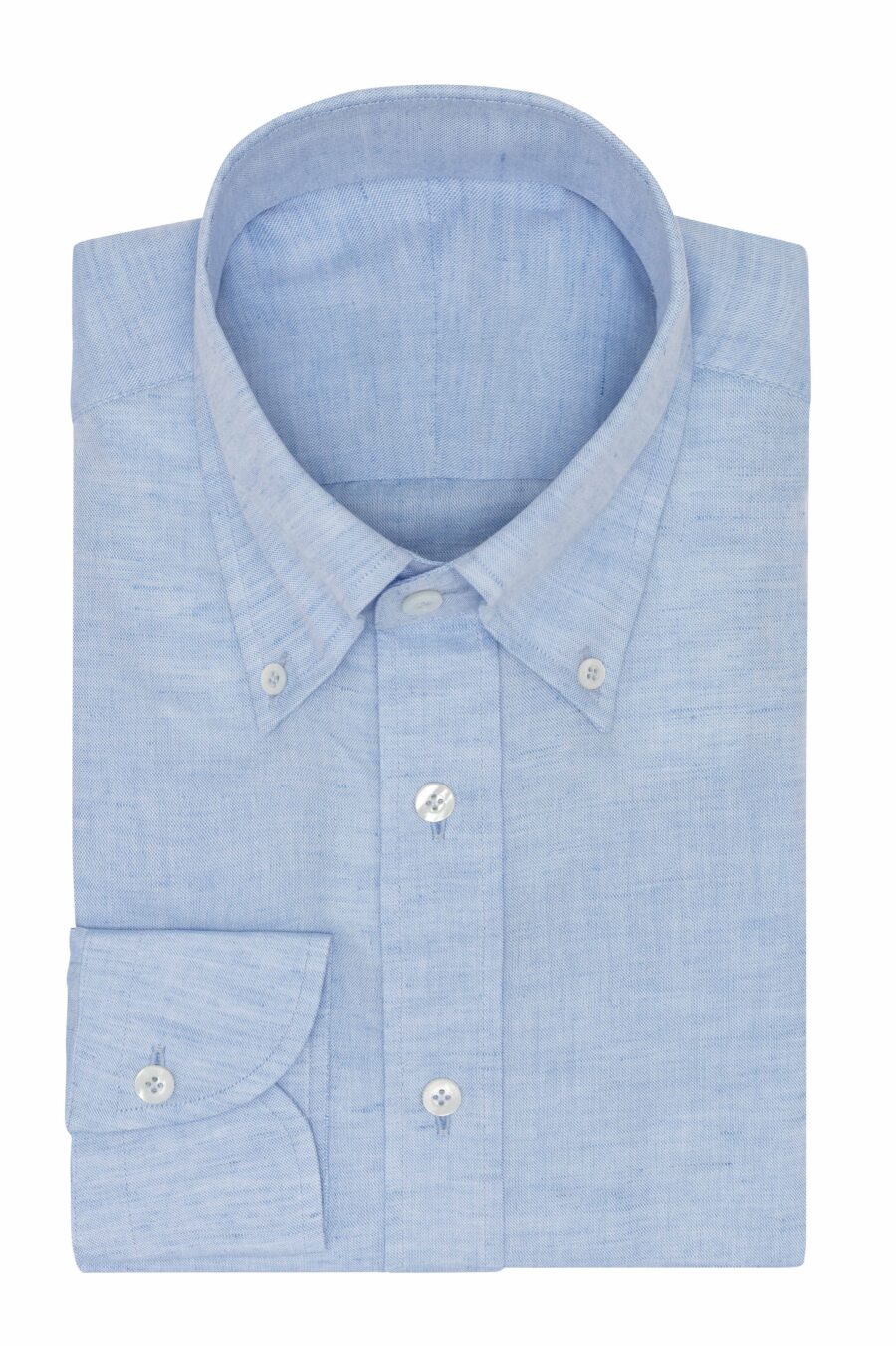 White-light blue chambray cotton-linen