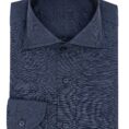 Black-denim blue chambray cotton-linen