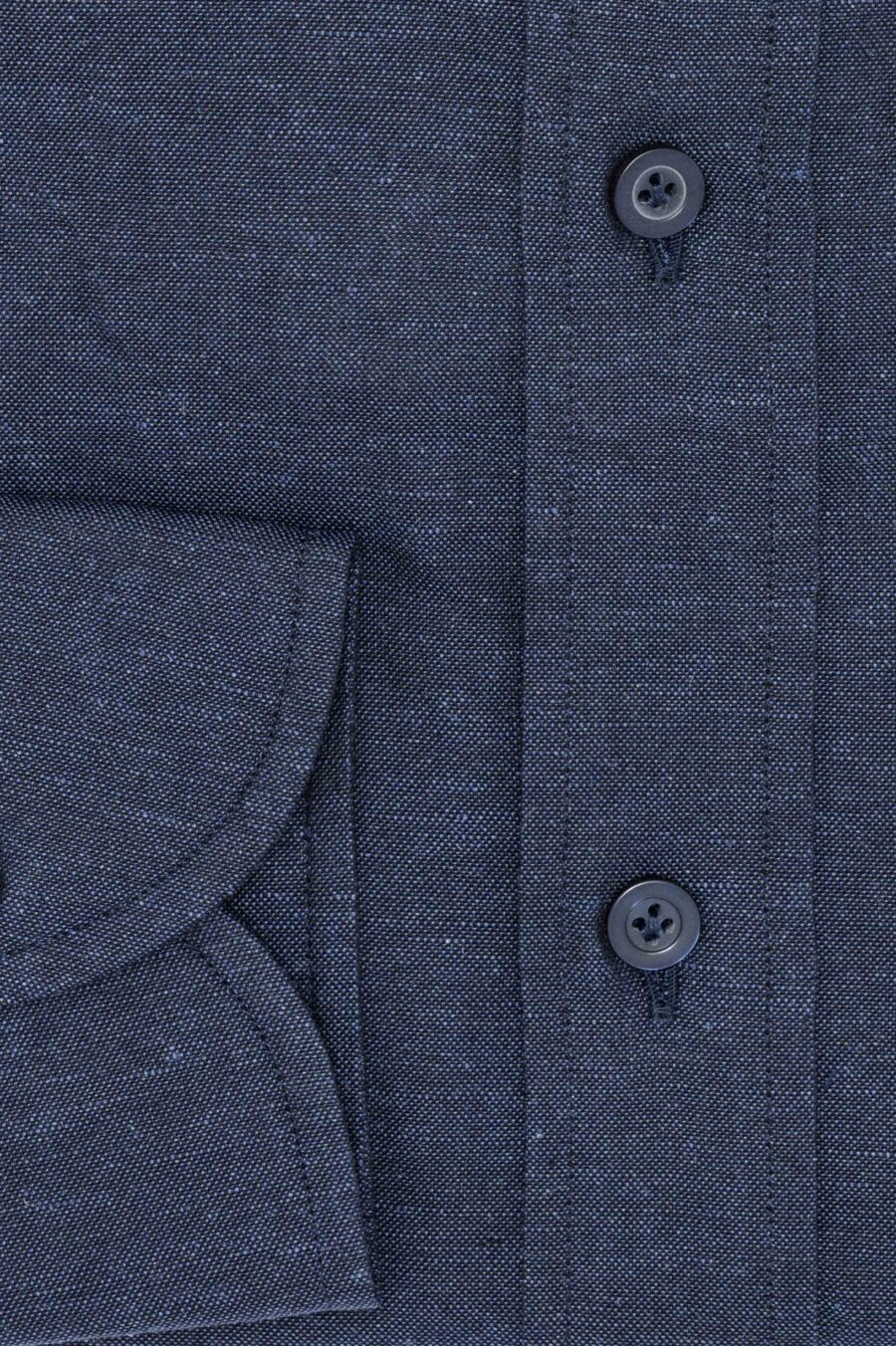Black-denim blue chambray cotton-linen