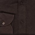 Dark brown mélange cotton piqué knit