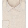 Light sand mélange cotton piqué knit
