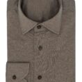 Walnut mélange cotton piqué knit