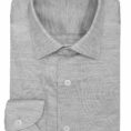 Light grey mélange wool lyocell piqué knit