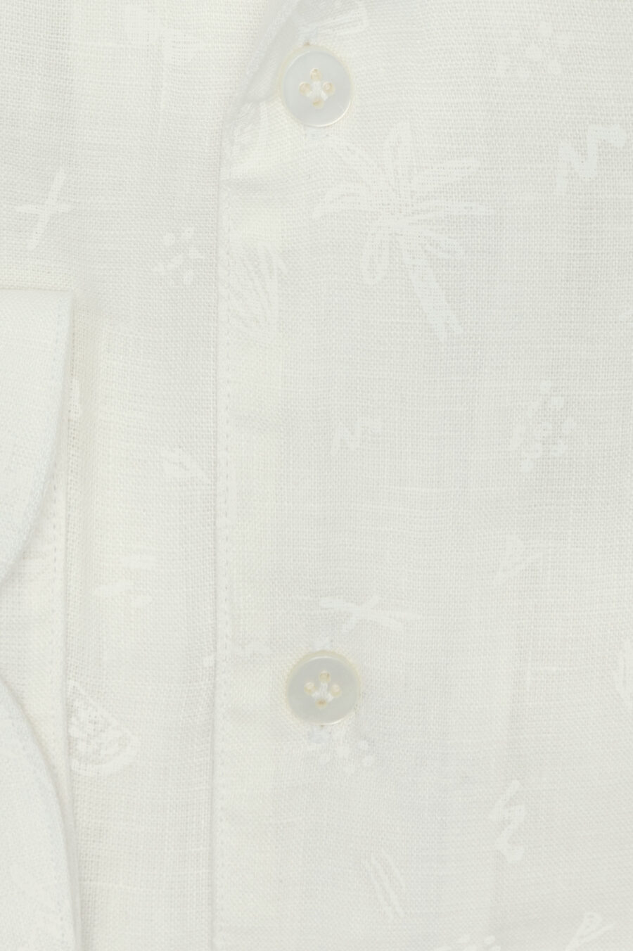 White linen with tonal paradise print