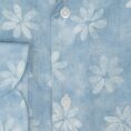 Light blue linen with white tropical flowers