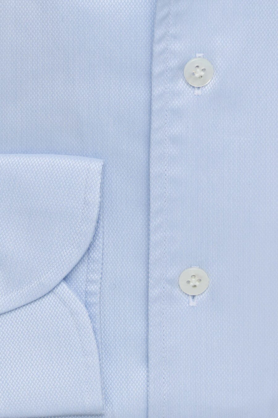 Blue natural stretch cotton dobby