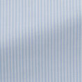 White natural stretch cotton oxford with blue stripes