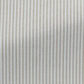 White natural stretch cotton oxford with sage stripes