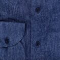 Indigo blue stretch cotton blend denim twill